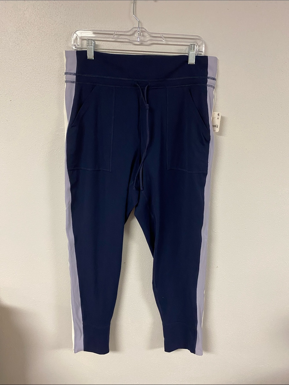 FP Movement by Free People Navy Joggers with Lilac Side Panels. NWT. Size XL